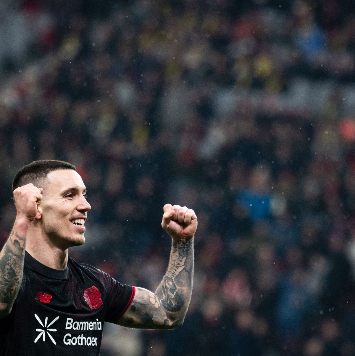 Bayer und Alejandro Grimaldo dürfen jubeln. - Foto: Marius Becker/dpa