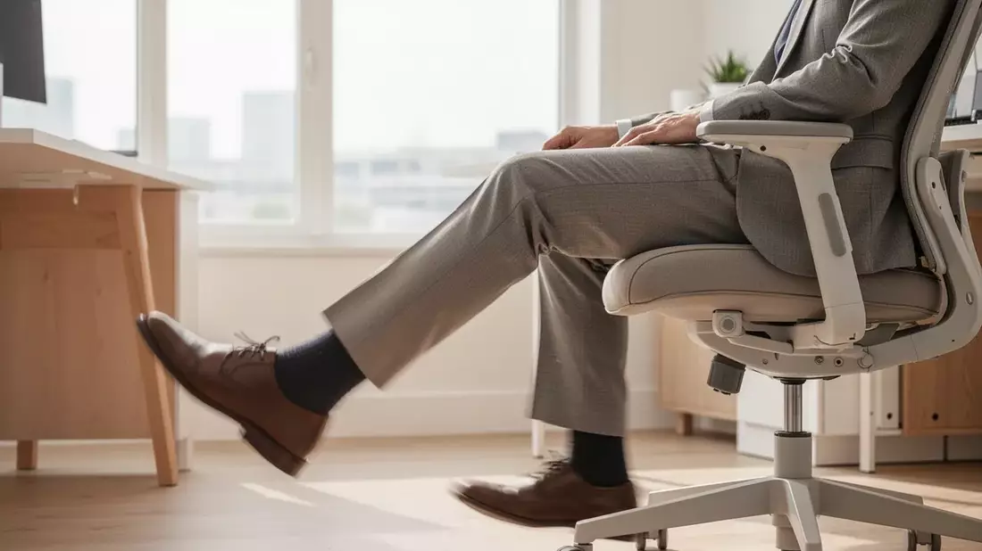 Kniestrecken im Sitzen: Die Mini-Übung gegen Büro-Knie - Bild: über boerse-global.de