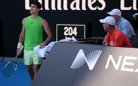 Carlos Alcaraz hatte große körperliche Probleme. - Foto: Dita Alangkara/AP/dpa