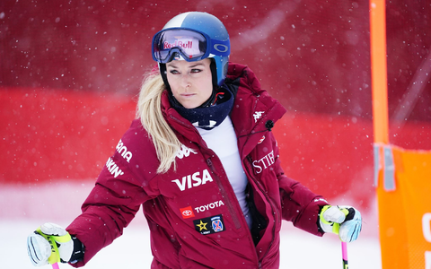 Lindsey Vonn bei der Besichtigung der Abfahrt in Crans-Montana am Freitag. - Foto: Pier Marco Tacca/AP/dpa