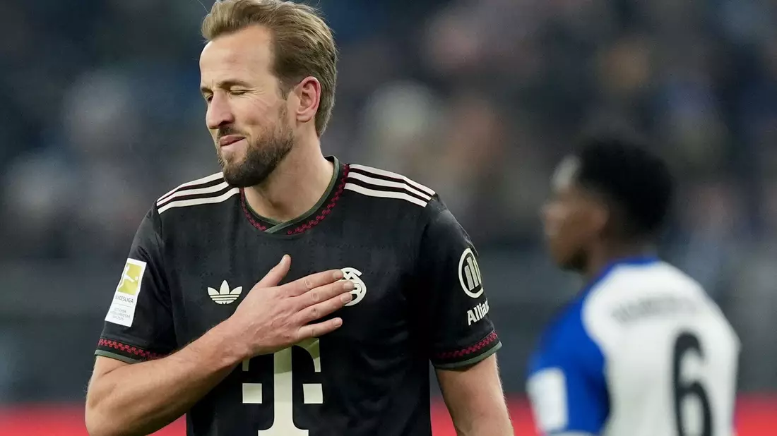 Sein 22. Saisontor half nicht: Bayerns Torjäger Harry Kane.  - Bild: Marcus Brandt/dpa