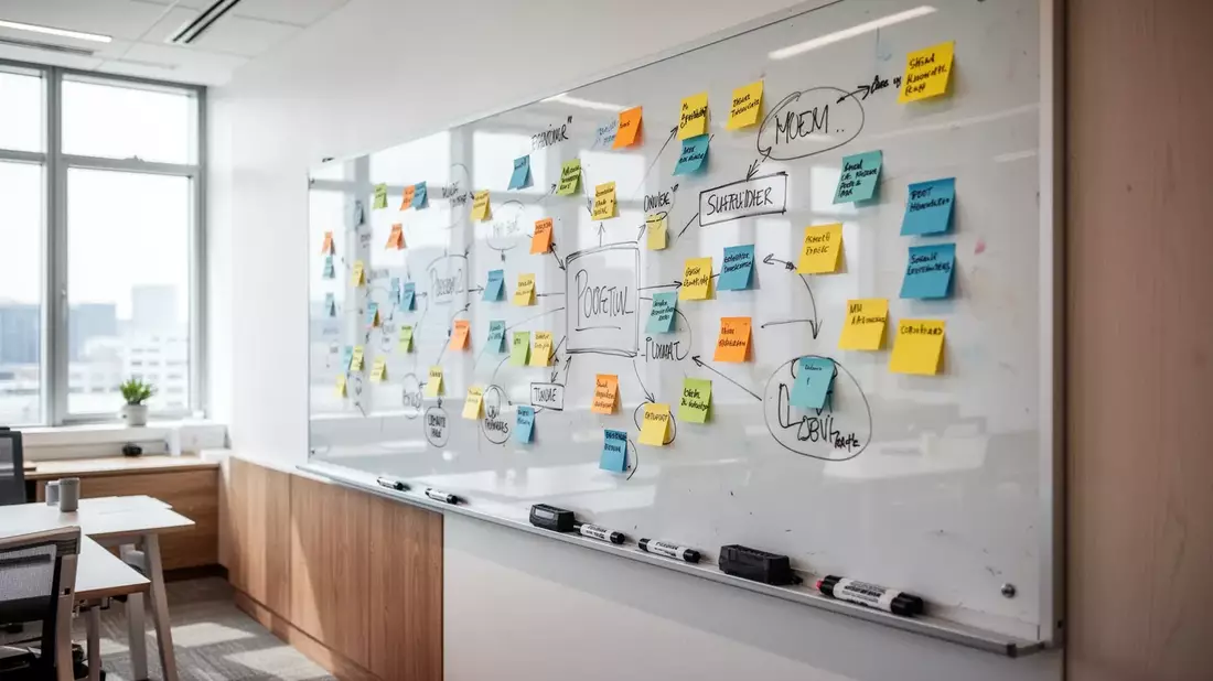 Whiteboards und Haftnotizen: Projekt-Teams kehren zur analogen Planung zurück - Bild: über boerse-global.de