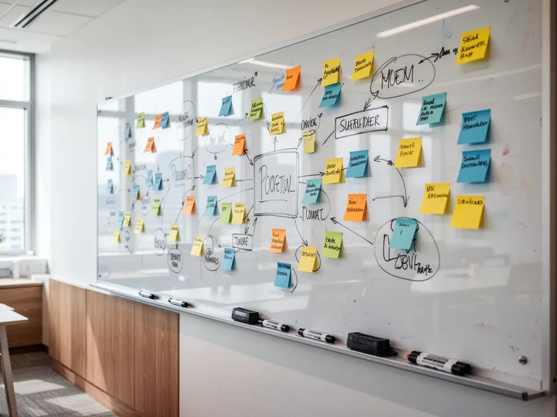 Whiteboards und Haftnotizen: Projekt-Teams kehren zur analogen Planung zurück - Foto: über boerse-global.de