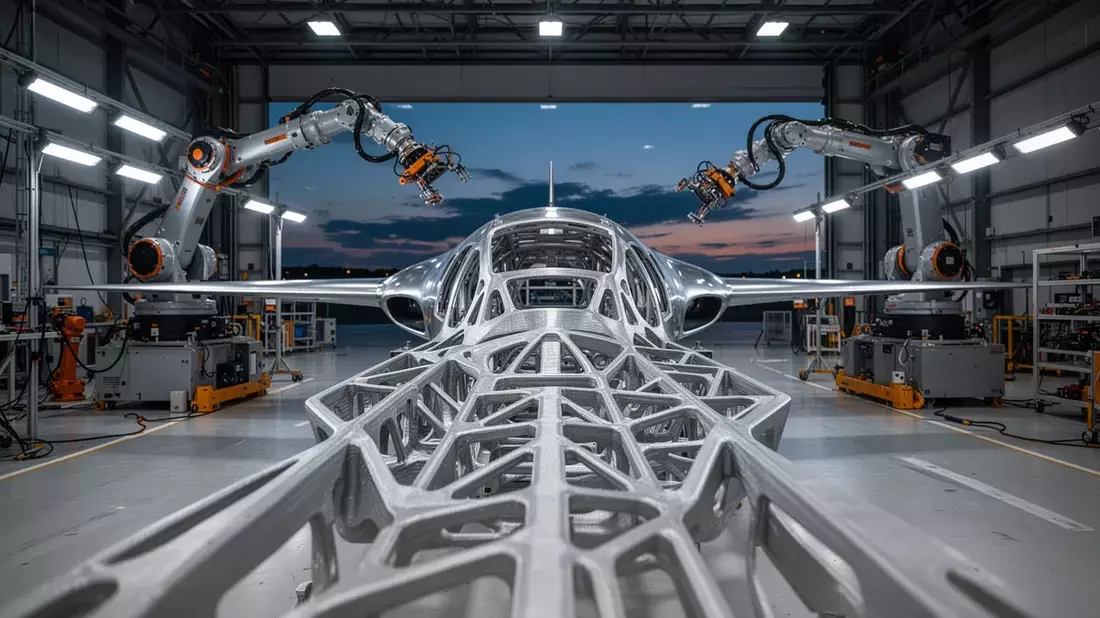 Saab testet revolutionären Software-Flugzeugrumpf Illustration mit AI erstellt übermittelt durch boerse-global.de
