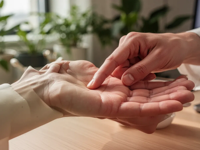 Akupressur-Punkt KS 8: Stresslinderung in der Handfläche - Foto: über boerse-global.de