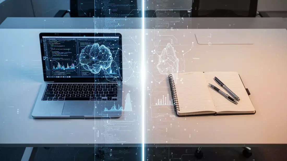 KI im Job: Junge Mitarbeiter treiben Nutzung voran – Ältere bleiben skeptisch Illustration mit AI erstellt übermittelt durch boerse-global.de
