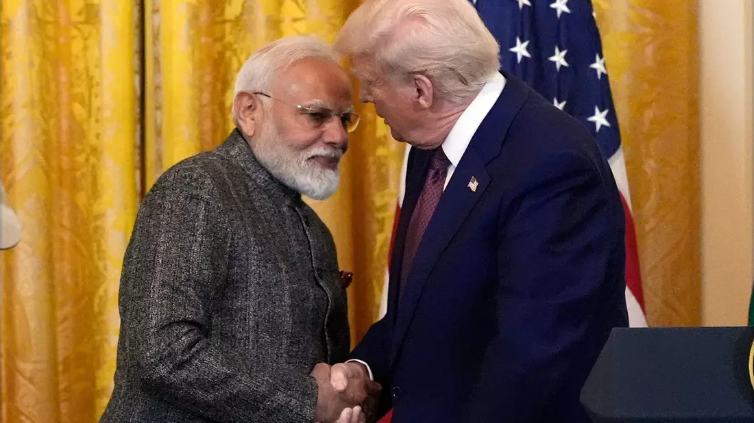 Trump spricht nach einem Telefonat mit Modi von einem Handelsdeal. (Archivbild) - Bild: Alex Brandon/AP/dpa