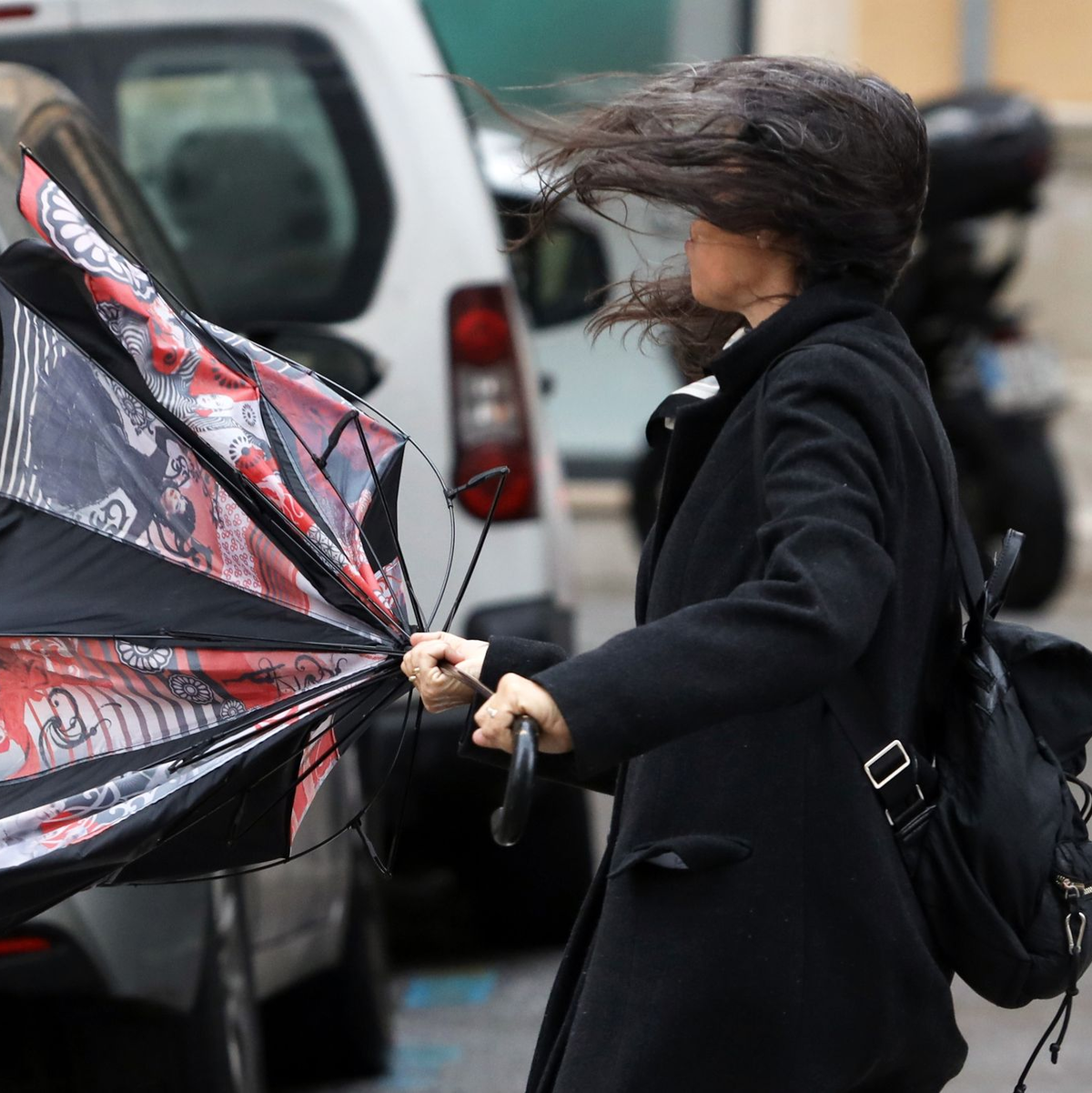 Auch in Spanien wurde weiterer Sturm mit starken Niederschlägen erwartet. Ein Regenschirm wie hier in Málaga hilft da kaum. (Archiv-Bild) - Foto: Álex Zea/EUROPA PRESS/dpa