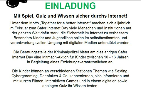 POL-COE: Kreis Coesfeld/Polizei lädt am Safer Internet Day zu einer Mitmach-Aktion für Kinder zwischen 10 - 16 Jahren ein - Foto: presseportal.de