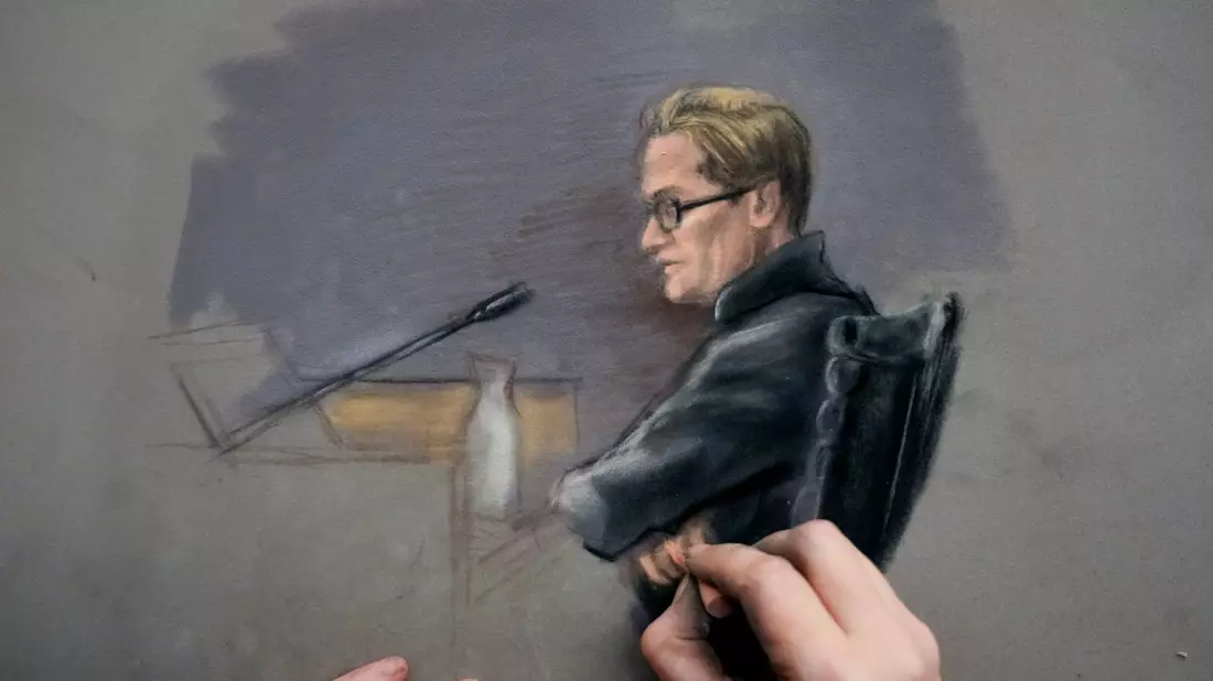 Marius Borg Høiby darf während des Prozesses nicht fotografiert werden. So stellt ihn ein Gerichtszeichner am zweiten Verhandlungstag dar.  - Bild: Ane Hem/Pool NTB Scanpix/AP/dpa