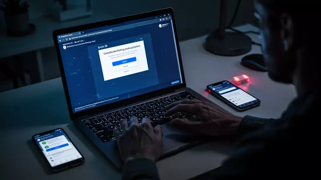 Deutsche Bank warnt vor massiver Phishing-Welle Illustration mit AI erstellt übermittelt durch boerse-global.de