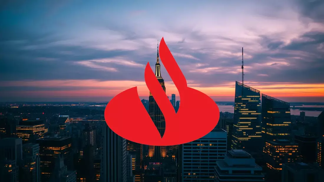 Santander: Un año récord ensombrecido por una ambiciosa apuesta en EE.UU. Illustration mit AI erstellt übermittelt durch boerse-global.de