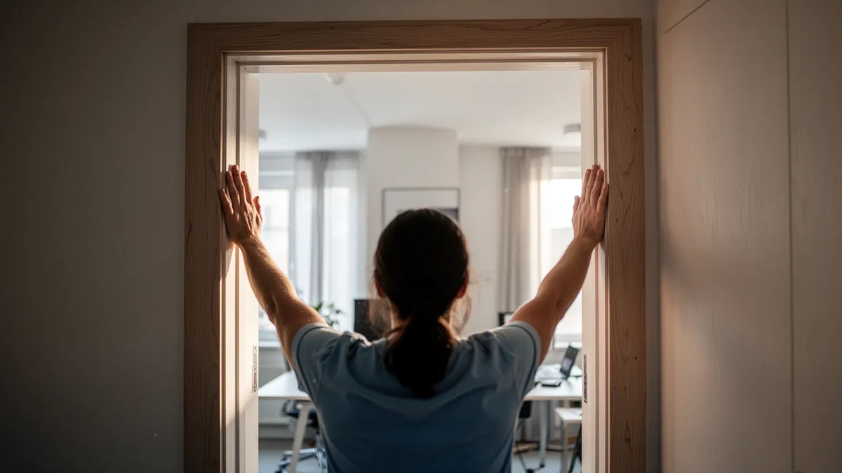 Türrahmen-Stretch bekämpft die gefürchtete 