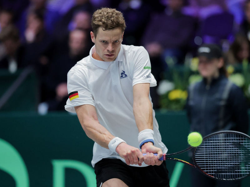 Yannick Hanfmann brachte die deutschen Tennis-Herren mit 1:0 in Führung. - Foto: Rolf Vennenbernd/dpa