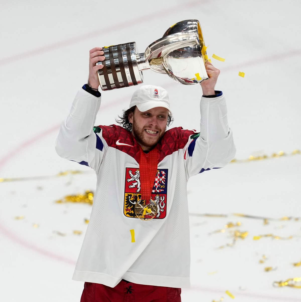 Weltmeister wurde Tschechiens Torjäger David Pastrnak bereits. (Archivbild) - Foto: Darko Vojinovic/AP/dpa