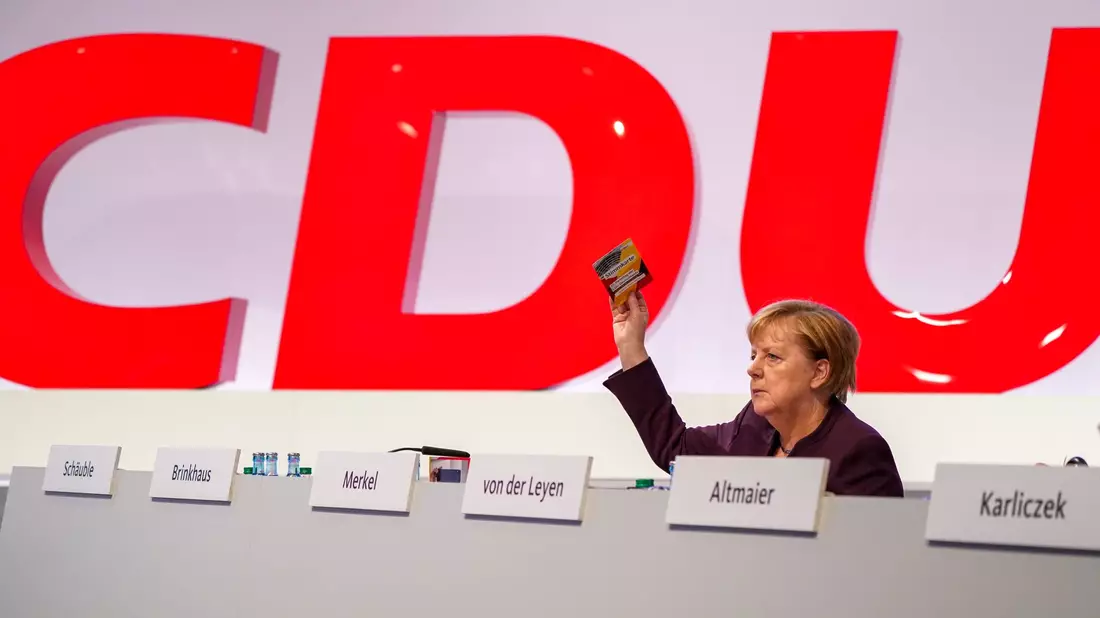 Zuletzt nahm Merkel 2019 physisch an einem Parteitag teil. - Bild: Kay Nietfeld/dpa