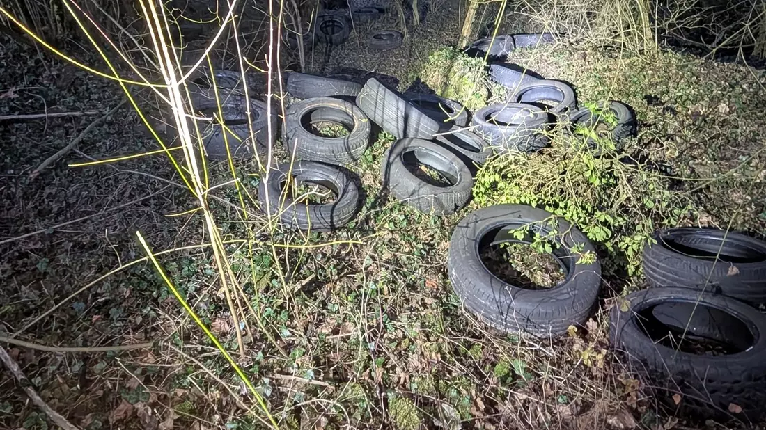 POL-MA: Bammental/Rhein-Neckar-Kreis: Unbekannte entsorgen Altreifen in der Natur - Zeugenaufruf - Bild: presseportal.de