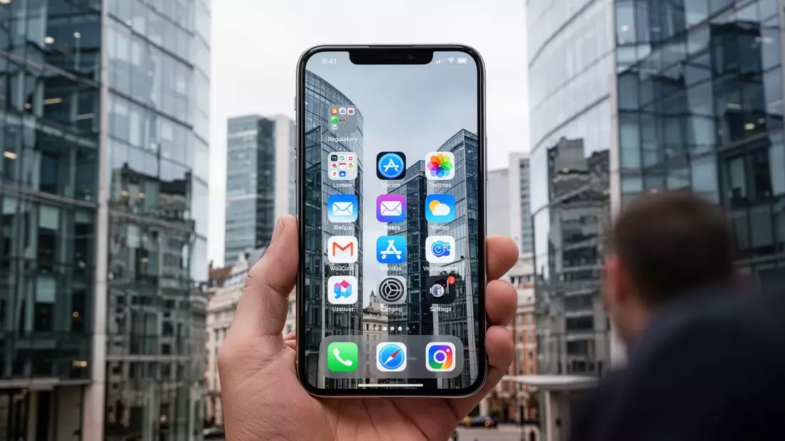 Apple und Google öffnen App-Stores unter britischem Druck Illustration mit AI erstellt übermittelt durch boerse-global.de