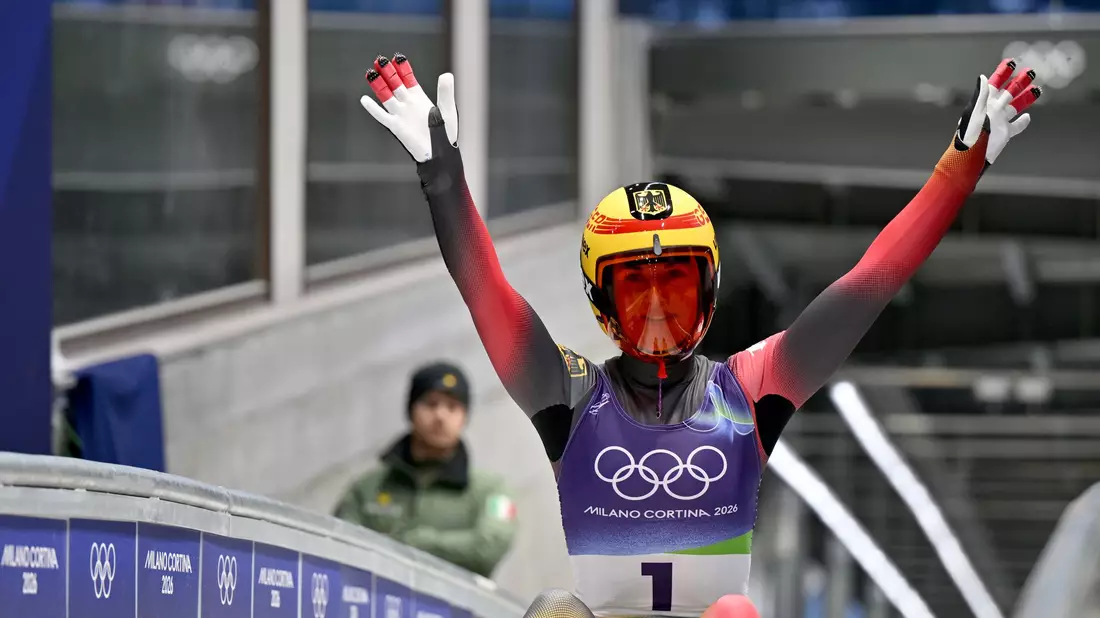 Julia Taubitz sicherte sich erstmals Olympia-Gold. - Bild: Robert Michael/dpa