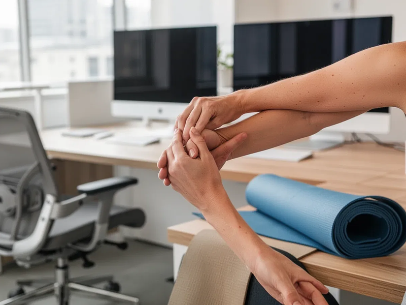 Hatha-Yoga löst Verspannungen direkt am Schreibtisch - Foto: über boerse-global.de