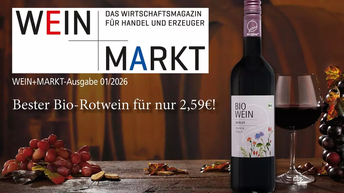Bester Bio-Rotwein: BIO SONNE Merlot Puglia IGP von NORMA setzt sich an die Spitze von 118 Produkten / Unabhängiger Test von WEIN+MARKT - 1. Platz im Ranking - Bild: presseportal.de