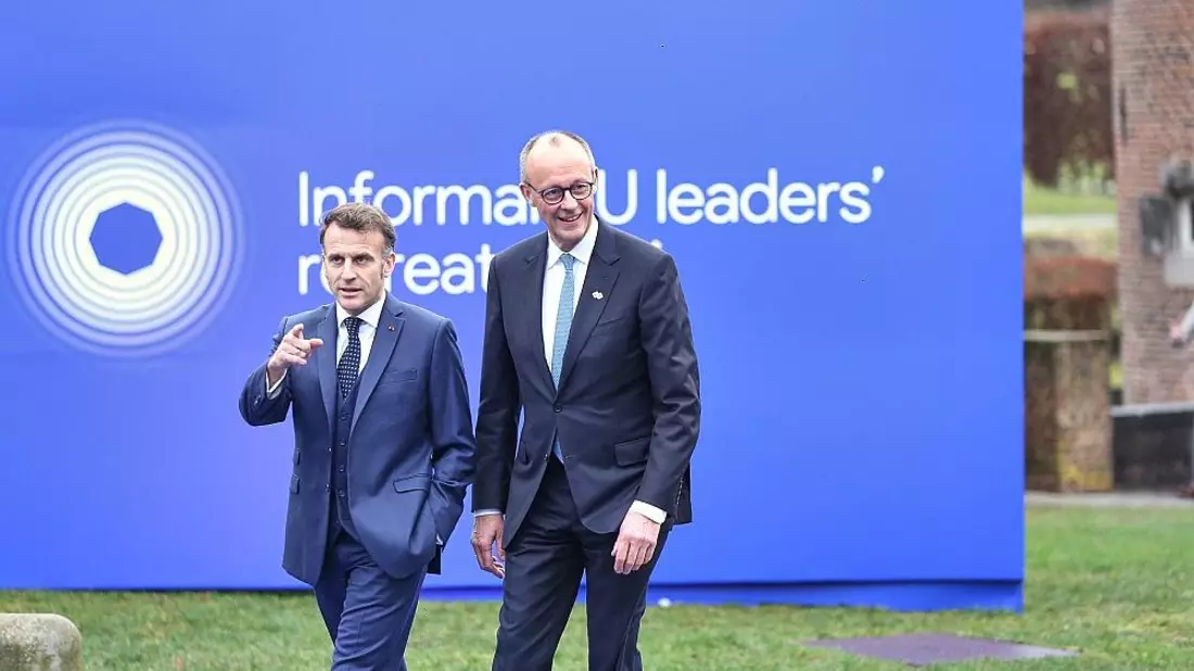 Emmanuel Macron und Friedrich Merz am 12.02.2026 - Bild: via dts Nachrichtenagentur