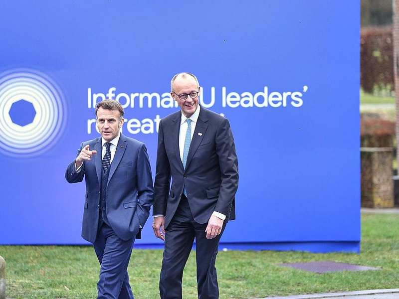 Emmanuel Macron und Friedrich Merz am 12.02.2026 - Foto: via dts Nachrichtenagentur