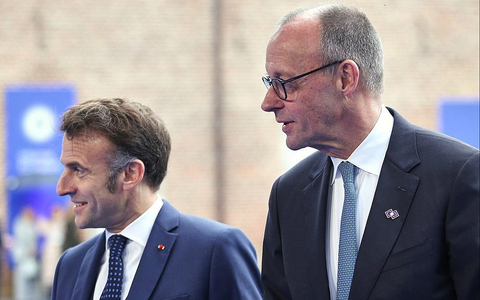 Emmanuel Macron und Friedrich Merz am 12.02.2026 - Foto: via dts Nachrichtenagentur