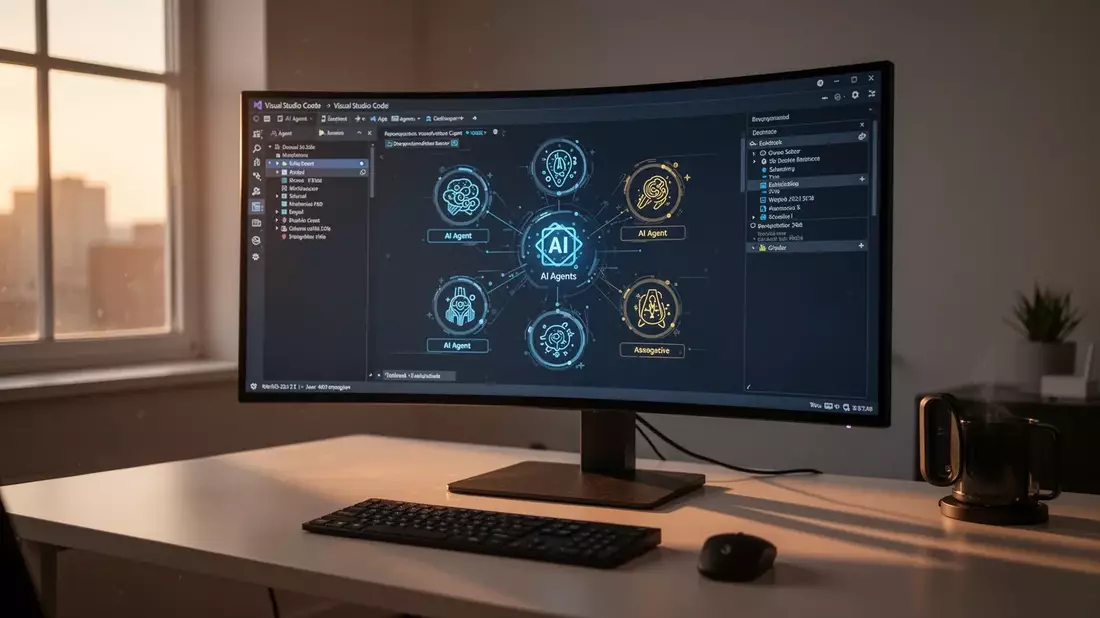 Visual Studio Code wird zur KI-Agenten-Kommandozentrale Illustration mit AI erstellt übermittelt durch boerse-global.de