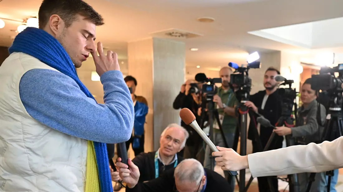 Wladislaw Heraskewytsch äußerte sich nach der Anhörung. - Bild: Peter Kneffel/dpa
