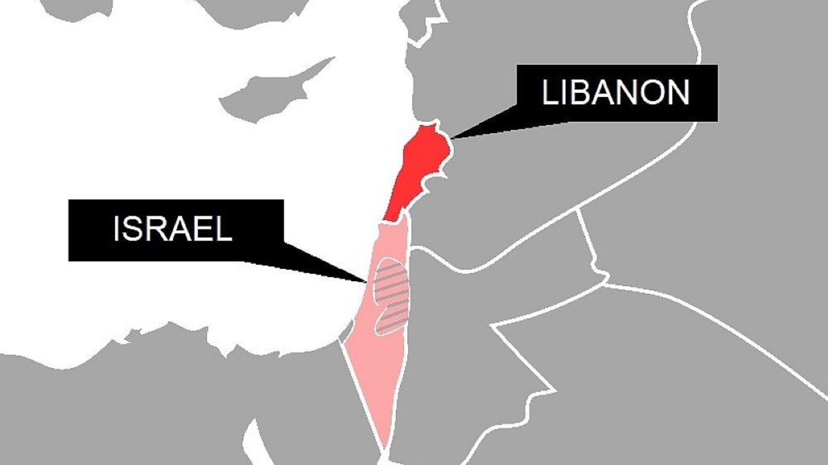 Karte von Israel und Libanon (Archiv) - Foto: via dts Nachrichtenagentur
