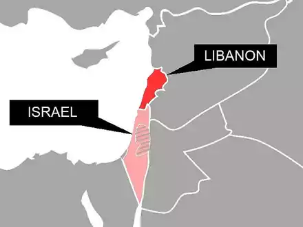 Karte von Israel und Libanon (Archiv) - Foto: via dts Nachrichtenagentur