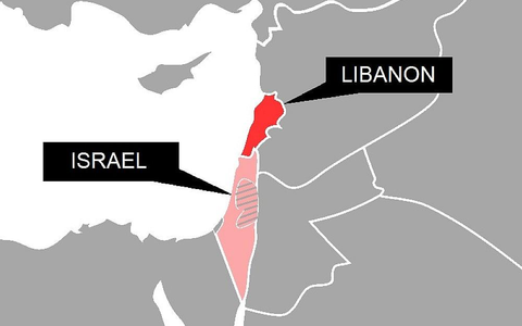 Karte von Israel und Libanon (Archiv) - Foto: via dts Nachrichtenagentur