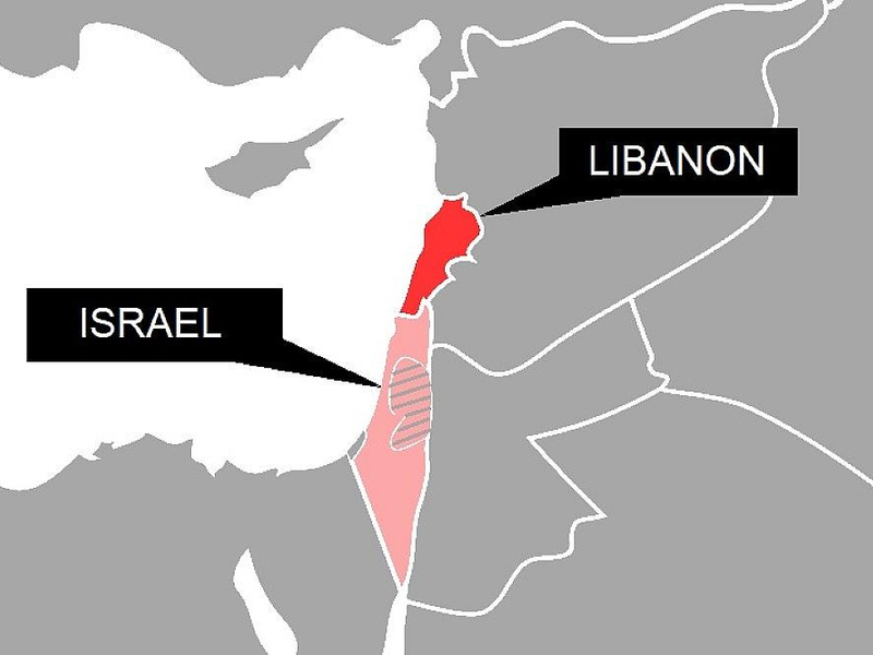 Karte von Israel und Libanon (Archiv) - Foto: via dts Nachrichtenagentur