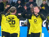 Dortmund jubelt über das Tor zum 2:0.  - Foto: Bernd Thissen/dpa
