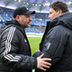 Wiedersehen: HSV-Trainer Merlin Polzin (r) begrüßt seinen einstigen Chef und heutigen Union-Trainer Steffen Baumgart.    - Foto: Christian Charisius/dpa