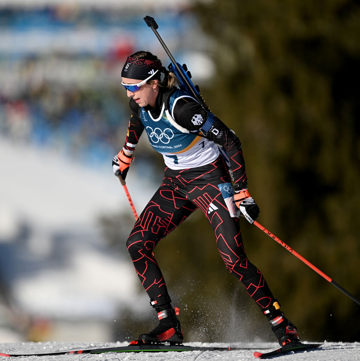Franziska Preuß hatte noch keinen Grund zum Jubeln in den olympischen Einzelrennen. - Foto: Hendrik Schmidt/dpa