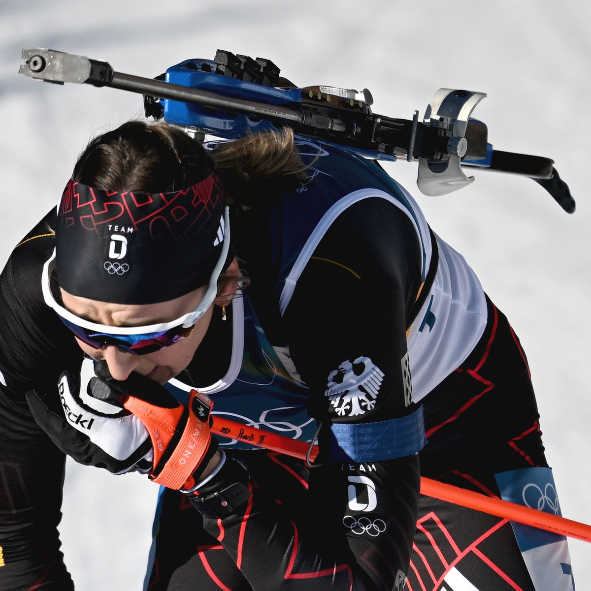 Im Ziel flossen bei Franziska Preuß die Tränen. - Foto: Hendrik Schmidt/dpa