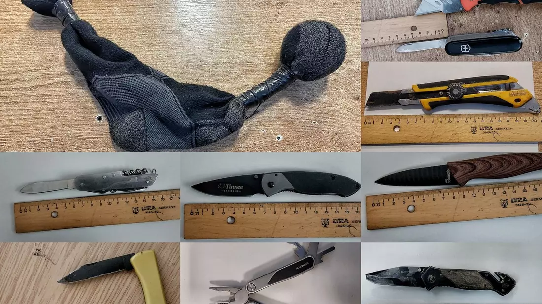 BPOL-KI: Bundespolizei - Viele Messer und einen verbotenen Totschläger bei Kontrollen auf den Bahnhöfen Kiel und Lübeck festgestellt. - Bild: presseportal.de
