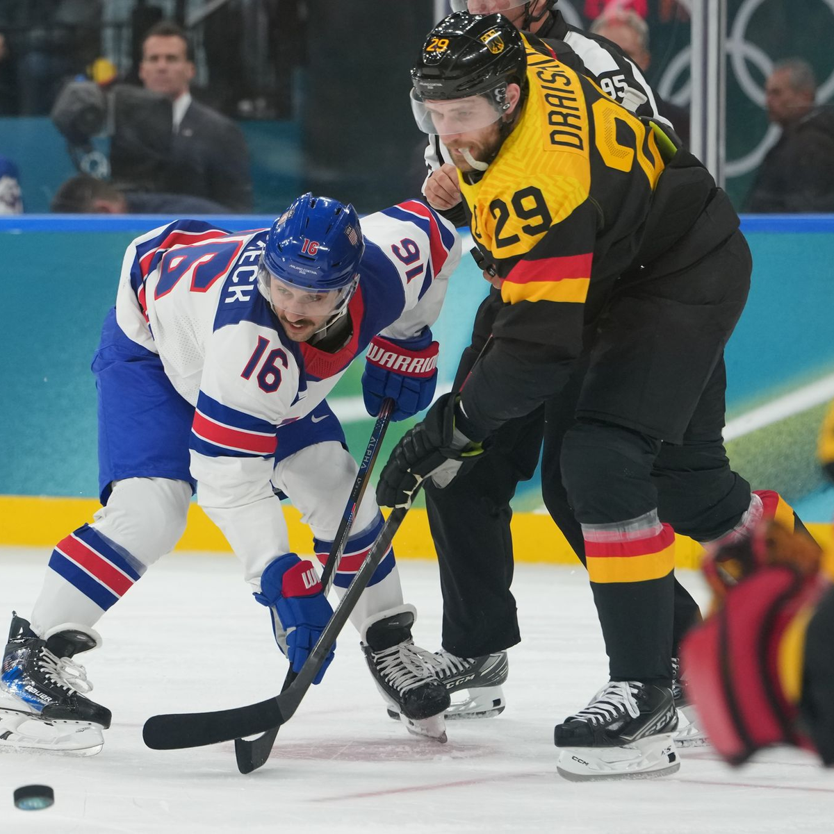 Deutschlands Kapitän Leon Draisaitl wurde von seinen Gegenspielern verhöhnt. - Foto: Carolyn Kaster/AP/dpa