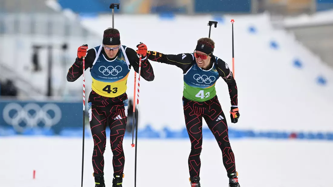 Philipp Nawrath (l) ging mit Rückstand in seinen Abschnitt. - Bild: Hendrik Schmidt/dpa