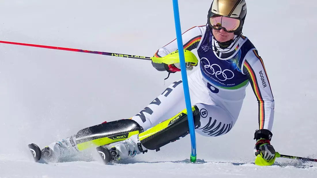 Lena Dürr zeigte im Olympia-Slalom einen starken ersten Lauf. - Bild: Michael Kappeler/dpa