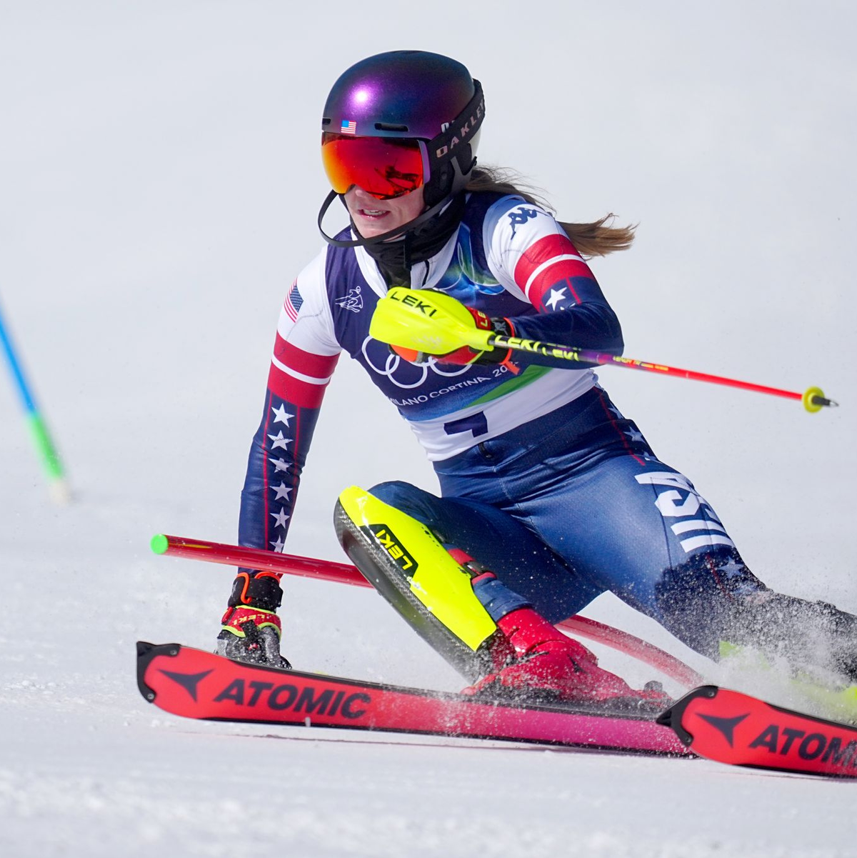 In Führung: Die amerikanische Slalom-Königin Mikaela Shiffrin. - Foto: Michael Kappeler/dpa