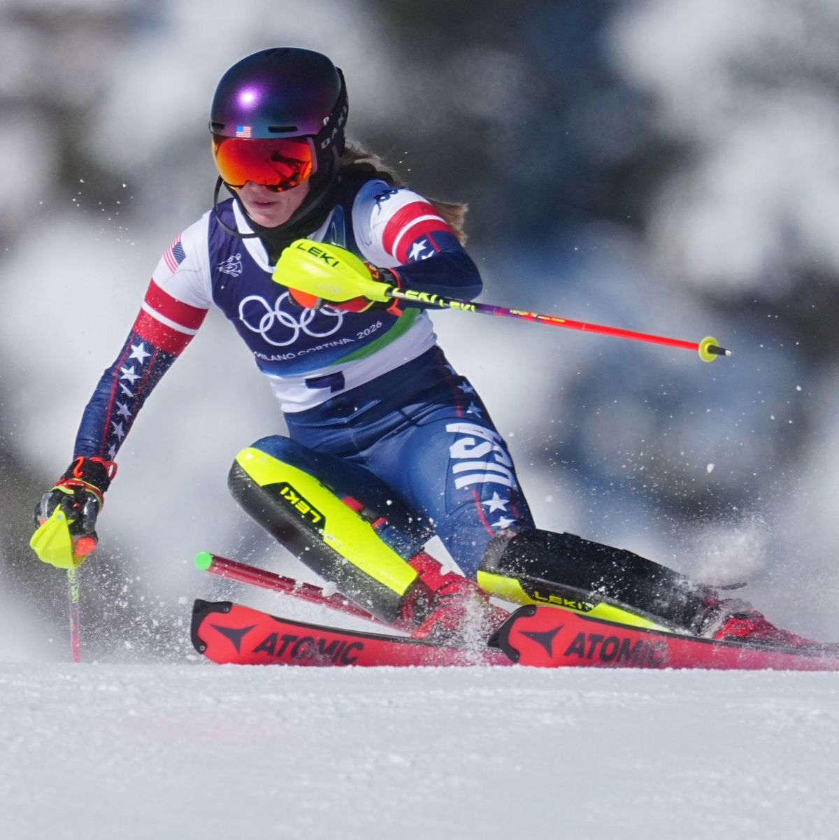 Holte ihr zweites Olympia-Gold im Slalom: Mikaela Shiffrin. - Foto: Michael Kappeler/dpa
