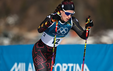 Katharina Hennig Dotzler konnte ihre Skier nicht wie geplant tauschen. - Foto: Daniel Karmann/dpa