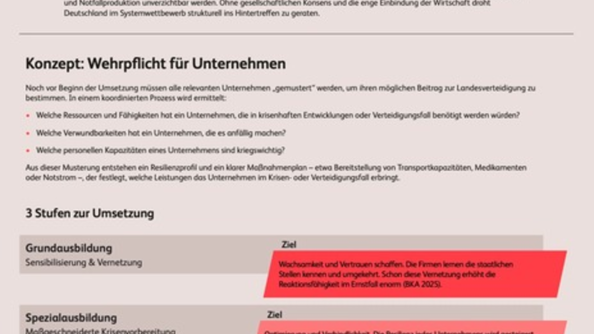 Wehrpflicht für Unternehmen: BearingPoint präsentiert Strategiepapier für eine gesamtgesellschaftliche Sicherheitsvorsorge - Foto: presseportal.de