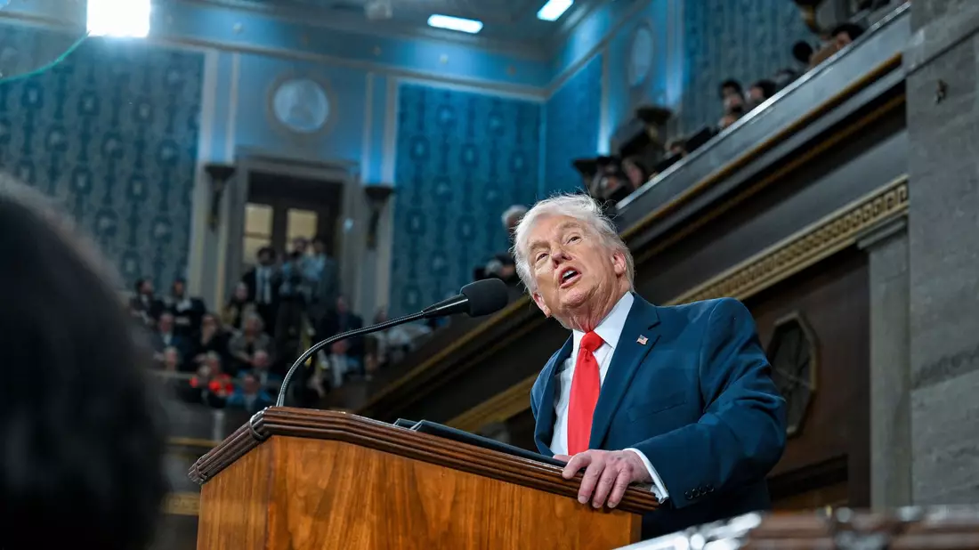 Trump fand in seiner Rede wie so viel Lob für die eigene Politik.  - Bild: Kenny Holston/Pool The New York Times/AP/dpa