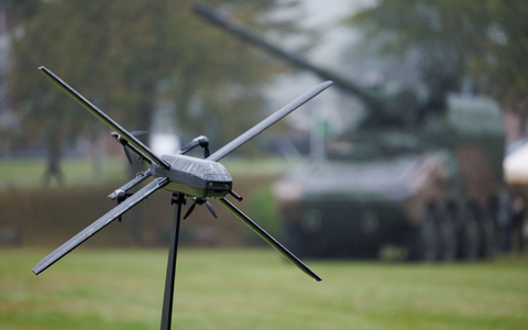 Drohnenwaffe HX-2 von Helsing - Foto: Friso Gentsch/dpa