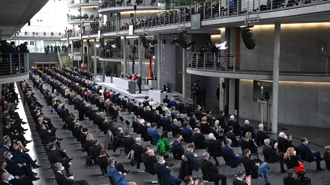 2022 tagte die Bundesversammlung unter Corona-Bedingungen. (Archivbild) - Bild: Bernd Von Jutrczenka/dpa
