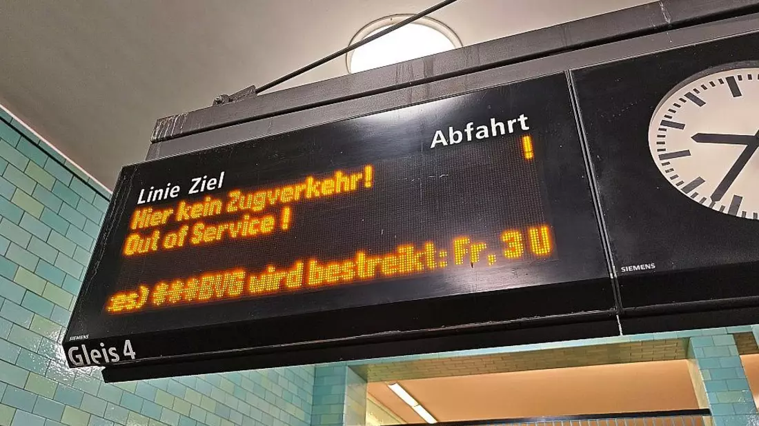 Hinweis auf den Streik am 27. und 28. Februar - Bild: via dts Nachrichtenagentur